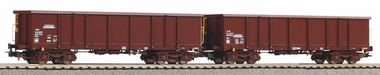 PIKO 58237 - H0 - 2-tlg. Offene Güterwagen-Set Eaos, ÖBB, Ep. VI - mit Sandbeladung